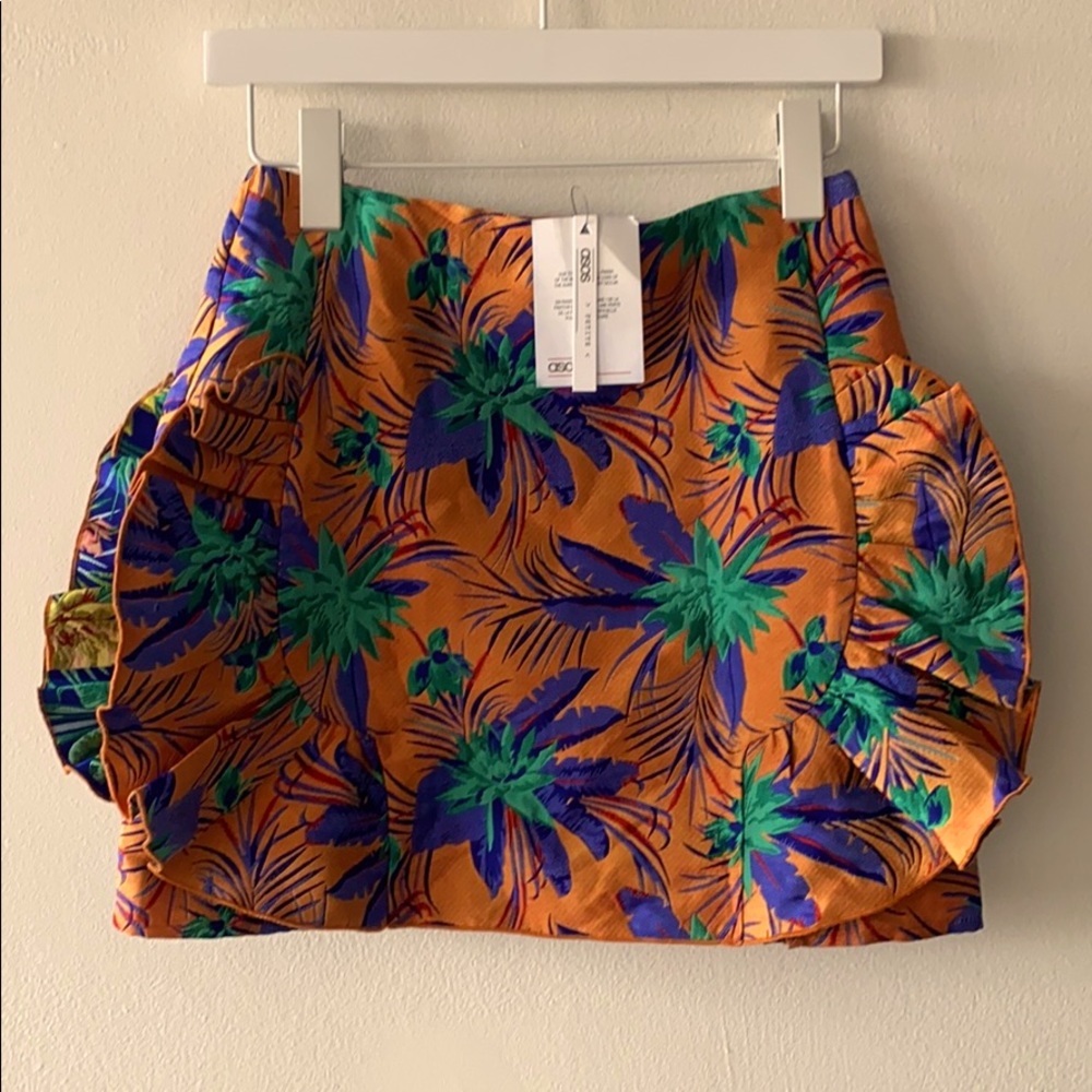 ASOS jacquard ruffle mini skirt